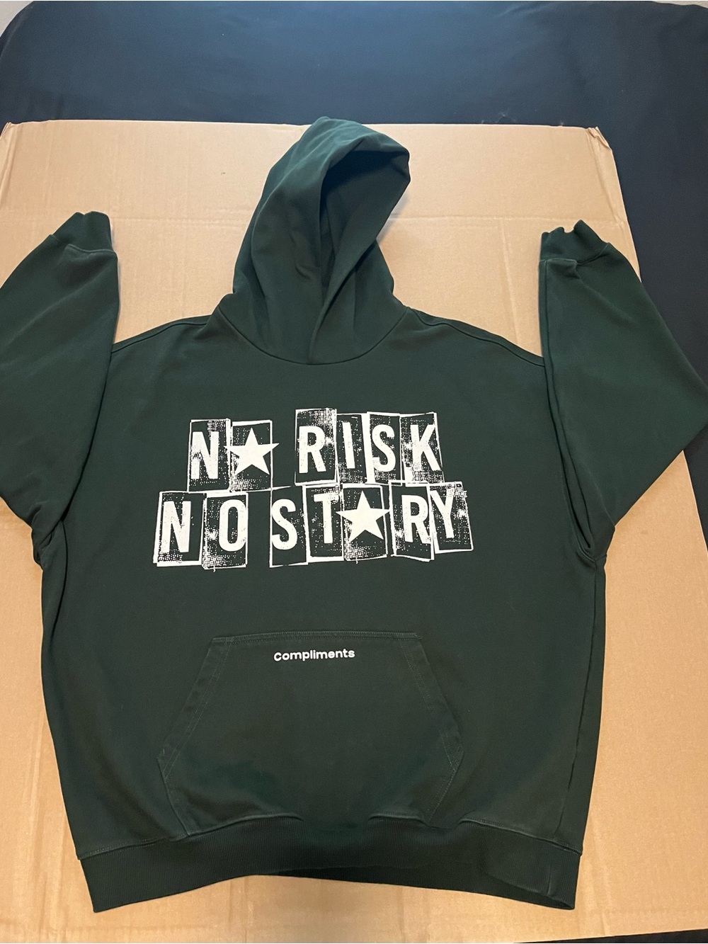 Men's Dark Green Graphic Turtleneck Sweatshirt - compliments